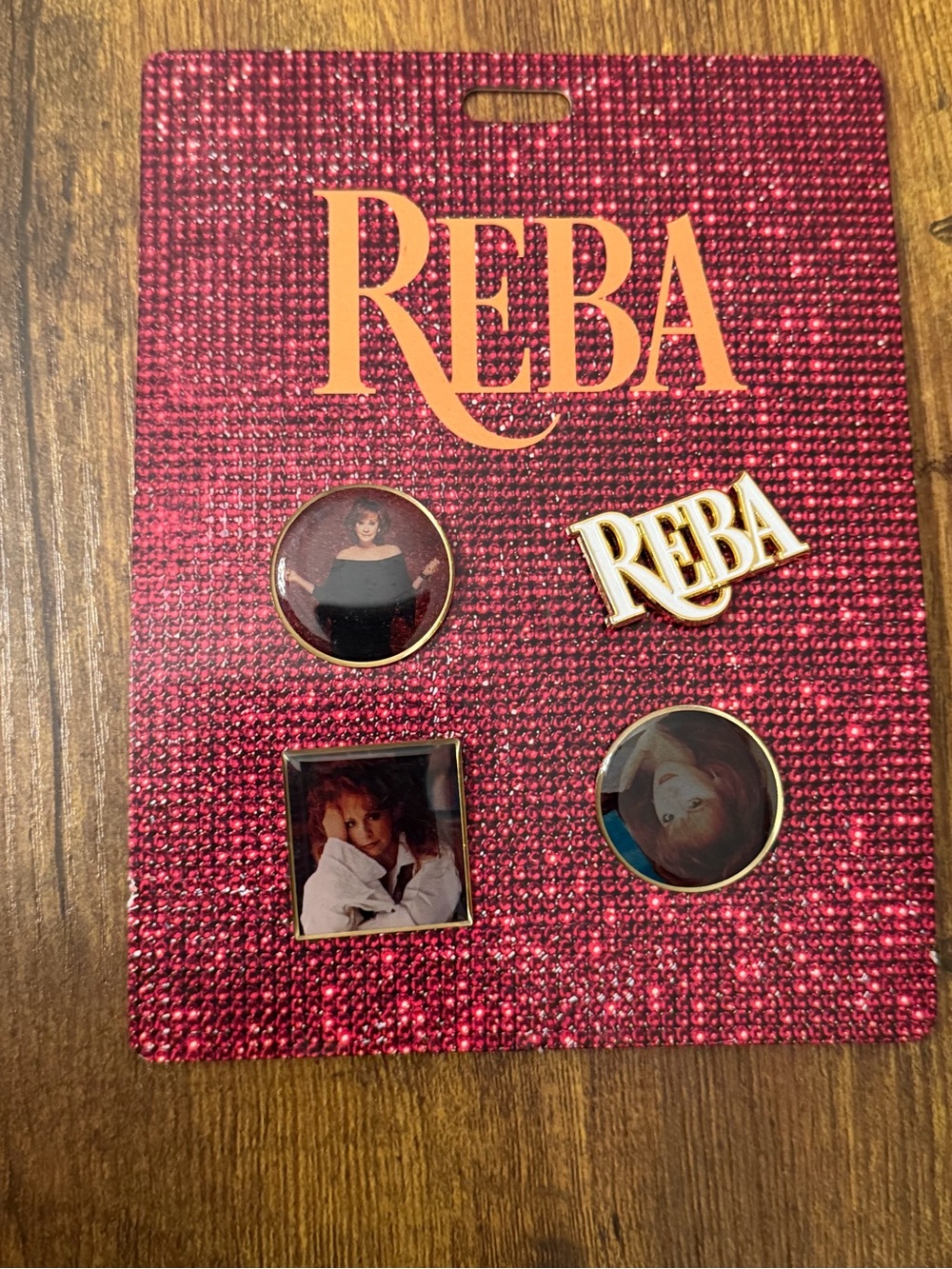 Reba Red and Gold Logo & Photo Pin Set by Reba